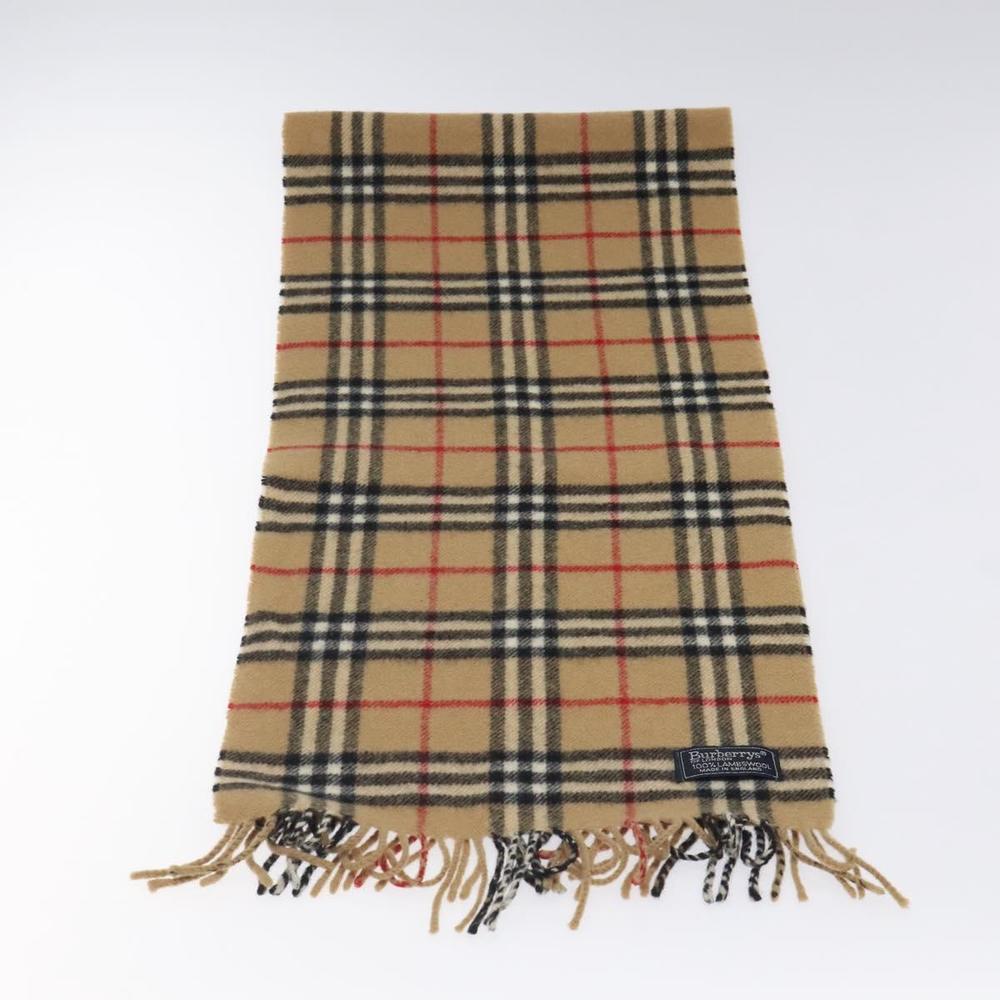 Burberrys Nova Check Scarf Wool Beige Auth am8415 - Picture 2 of 6